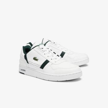 Lacoste T-Clip Leather and Synthetic Perforated Sneakers - Tenisky Dámské Bílé | CZ-elpVWw